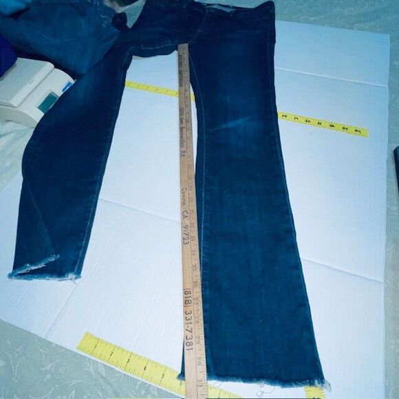 AG Jeans Womens 28R Fits 29x31 Blue Denim Alexa Mid Rise Slim Boot Frayed Hem - Picture 7 of 11